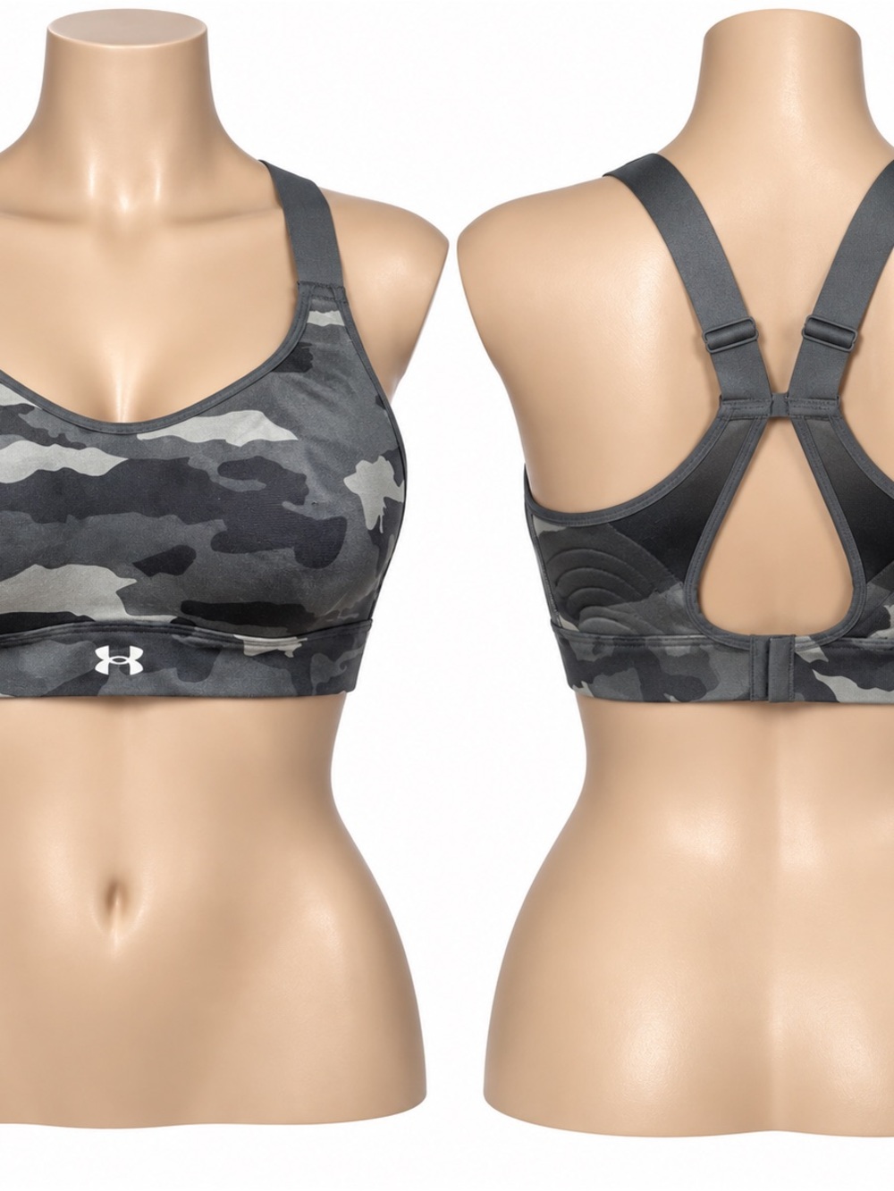 Under Armour Gray Camo Racerback Sports Bra